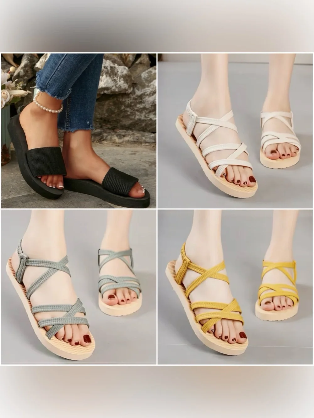 Four (4) Pairs of Sandals